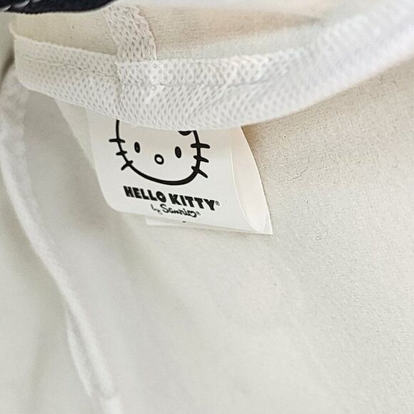 Hello Kitty Face PU Mini Backpack Purse Bag | Adjustable Straps Zipper White Red - Picture 6 of 11